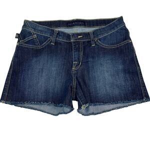 Rock & Republic Mid Rise Cut Off Denim Jeans Shorts Dark Wash 3” Inseam Size 8